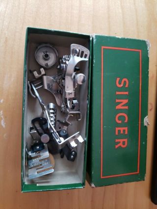 Vintage Singer Featherweight 221 - 1 Sewing Machine with Case & Attachments 4
