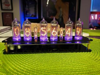 Steampunk Nixie Clock - Nos In - 14 Tubes - Assembled - Extra Tubes & Tube Sockets