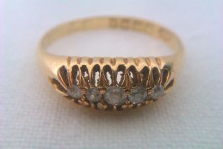 Vintage 18ct Gold & Diamond Gypsy Ring Nathan Bothers 1913