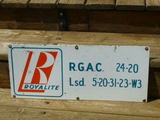 Vintage Royalite Porcelain Oilfield Land Location Sign Lsd.  - Saskatchewan - L@@k
