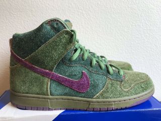 DS 2010 Nike Dunk High Pro Premium SB QS Skunk Purple/Green Sz 11 Rare Supreme 2