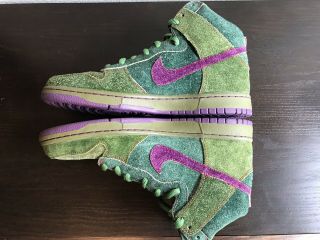 DS 2010 Nike Dunk High Pro Premium SB QS Skunk Purple/Green Sz 11 Rare Supreme 5