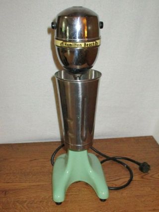 Vintage Hamilton Beach Milkshake Machine Mixer Model 33 Jadite