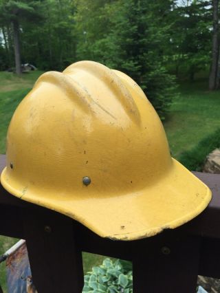 Vintage Yellow Bullard 502 Fiberglass Hard Boiled Hard Hat Ironworker