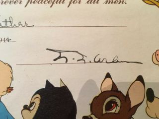 1944 Walt Disney United States Treasury War Finance Committee Framed Certificate 3