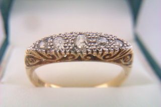 Ornate 18ct Gold Platinum & Diamond Victorian Ring Circa 1893