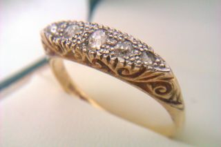 Ornate 18ct Gold Platinum & Diamond Victorian Ring Circa 1893 2
