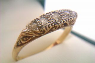 Ornate 18ct Gold Platinum & Diamond Victorian Ring Circa 1893 3