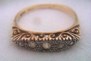 Ornate 18ct Gold Platinum & Diamond Victorian Ring Circa 1893 4