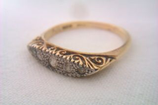 Ornate 18ct Gold Platinum & Diamond Victorian Ring Circa 1893 5