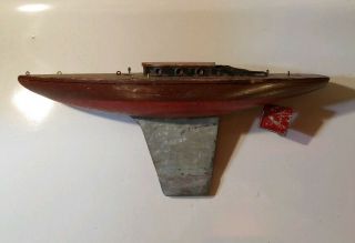 Vintage Model Wooden Pond Sailboat Sloop Boat Ship Lead Weighted Keel