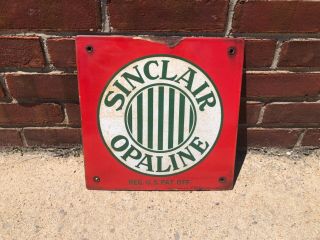 Porcelain sinclair Opaline Gas Oil Sign Vintage Old Early 5