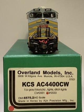 Overland Omi Kansas City Southern Kcs Ac4400cw Dcc Sound Ditch Lights Rare Htf