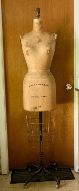 Wolf Mannequin Collapsible Female Model 1967 Size10 Vintage Dress Form