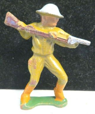 Vintage Grey Iron Toy Soldier U.  S.  Doughboy With Bayonet G - 023