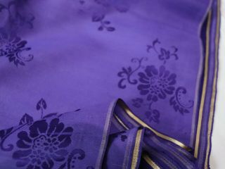 Vintage Silk Fabric Chinese Purple 11 yds 3