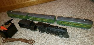 Vintage Lionel Train Engine And Cars,  And Transformer.
