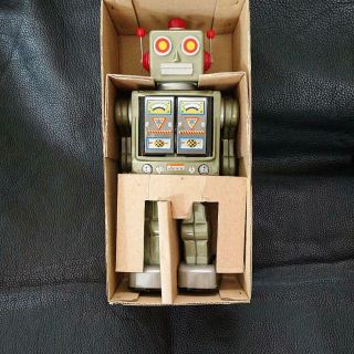 Japan Star Strider Robot Horikawa Vintage Silver Tin Toy 1960 or later 2