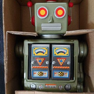 Japan Star Strider Robot Horikawa Vintage Silver Tin Toy 1960 or later 3