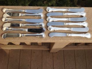 Towle Sterling French Provincial Individual Butter Spreaders Set Of (12)