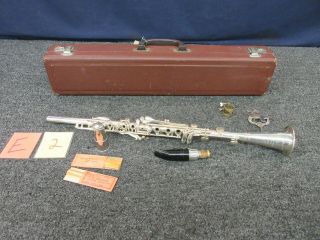 Cundy Bettoney Co Three Star Silver Metal Clarinet Usa Vintage Woodwind