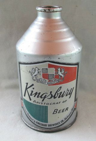 Vtg Kingsbury Crowntainer Beer Can - Sheboygan Wisconsin