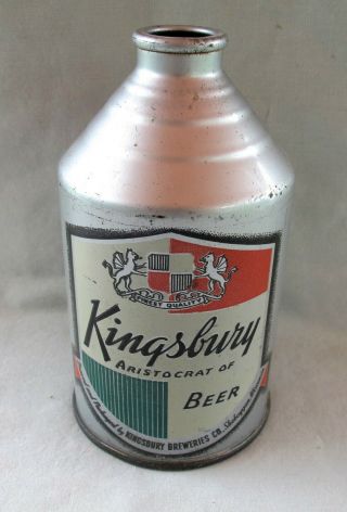 Vtg Kingsbury Crowntainer Beer Can - Sheboygan Wisconsin 2