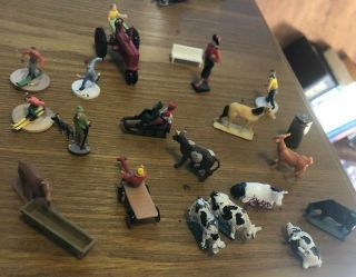 Ho Train Figures.  People And Animals Some Are Lead Or Metal And Very Old