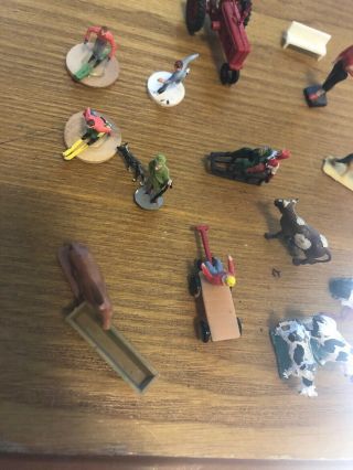 HO Train Figures.  People And Animals some are lead or metal and very old 3