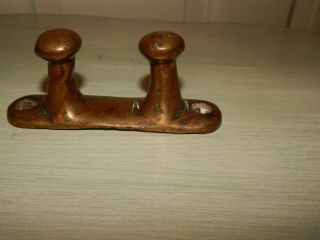 Vintage Solid Bronze / Brass Bolo Boat Cleat / Chock 4.  5 "