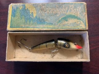 Vintage Moonlight JTD Pikaroon Fishing Lure Antique Tackle Box Bait RARE BOX 4