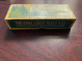 Vintage Moonlight JTD Pikaroon Fishing Lure Antique Tackle Box Bait RARE BOX 5