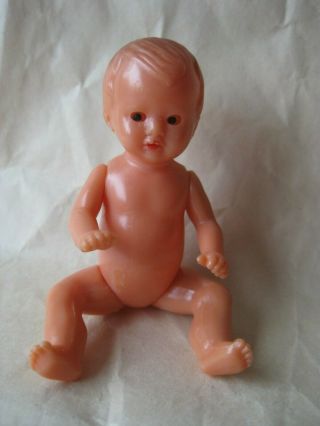 Vintage Baby Germany Celluloid Jointed 2 3/4 Inches Doll Sleepy Eyes Plastic