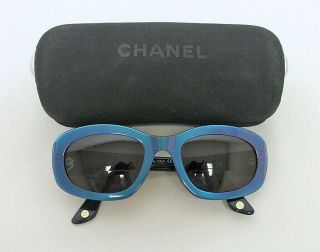 Vtg Chanel Blue Purple Iridescent Eye Sun Glasses Frames 5009 C.  531/65 51/2 135