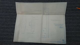 (h1085 - 16) 1918 Blueprint Drwg 16 " X 20 " - Stern Post Jacket