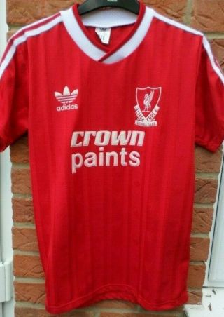 Vintage Mens Adidas Liverpool 1987 Medium M Crown Paints Football Shirt Small S
