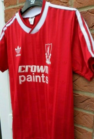 Vintage Mens Adidas Liverpool 1987 Medium M Crown Paints Football Shirt Small S 5