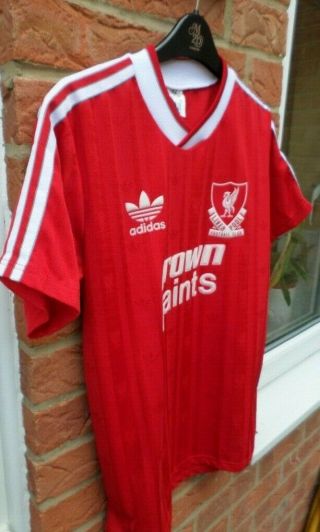 Vintage Mens Adidas Liverpool 1987 Medium M Crown Paints Football Shirt Small S 6