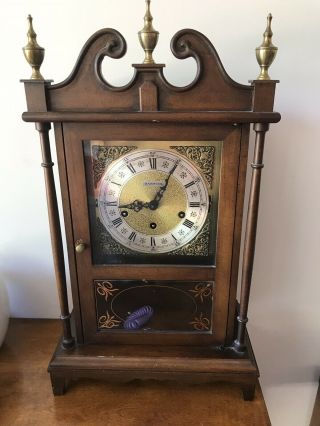 Vintage German Howard Miller Key Wound Triple Chime Mantel Clock
