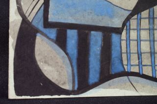 PABLO PICASSO - DRAWING & INK ON OLD PAPERBOARD,  vtg rare art,  signed 6