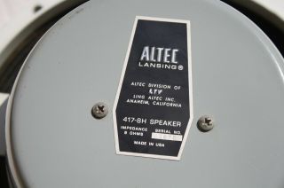 Altec Lansing 417 - 8H Vintage Speaker Pair Santana 12 