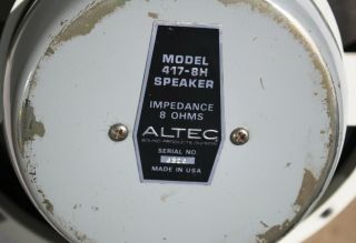 Altec Lansing 417 - 8H Vintage Speaker Pair Santana 12 