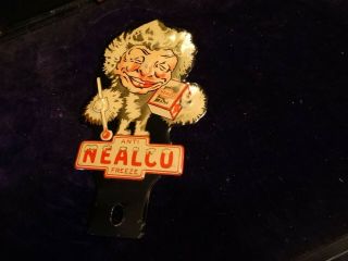 Ultra Rare Vintage Nealco Anti Freeze License Plate Topper Metal Minty