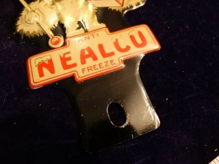 Ultra rare Vintage Nealco anti freeze license plate topper metal minty 6