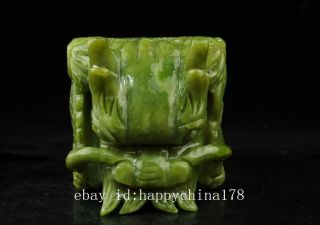 chinese natural jade hand - carved delicate dragon imperial jade seal j02 7