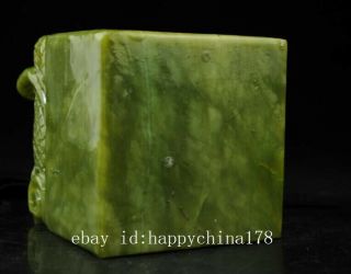 chinese natural jade hand - carved delicate dragon imperial jade seal j02 8