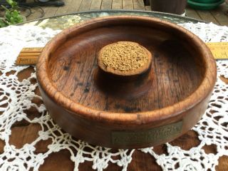 Large Turned Ash Tray Made From Teak From Hms Queen Elizabeth - Dardanelles 1915