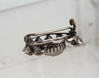 Rare Edwardian Antique Man In The Moon Silver Tone & Paste Crescent Moon Brooch 7