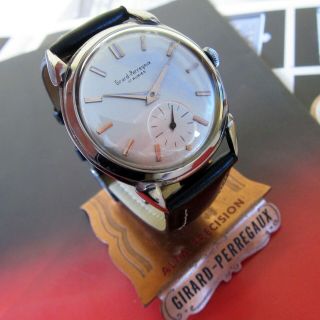 Vintage Girard Perregaux Watch Swiss Made 1950s,  Silver Dial Classic 17 Jewels,