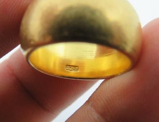 Rare Heavy 22ct Solid Gold Wedding Band 10mm Width 17.  96g Size K1/2 (not Scrap)